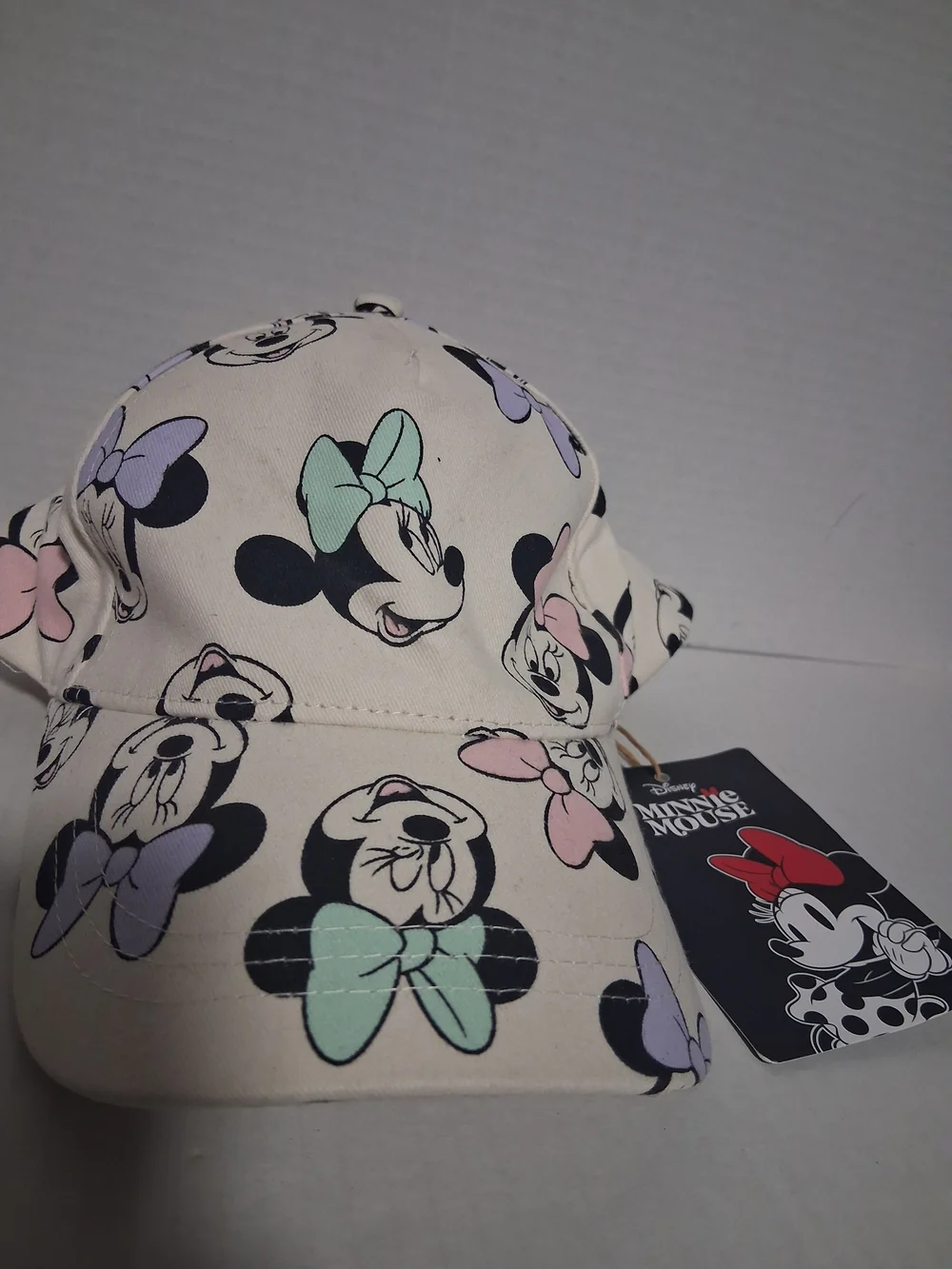 NEW Disney Kids Minnie Mouse Bow Baseball Cap in Pink, Mint & Lavender